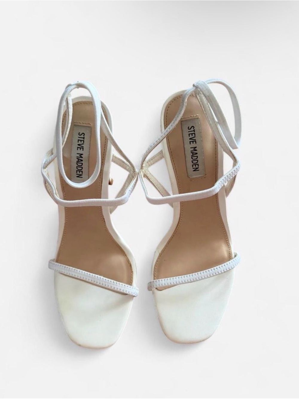 Steve Madden Women’s White Strappy Heel Sandals